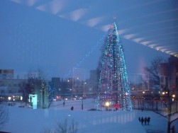 岩見沢駅前のクリスマスツリー。