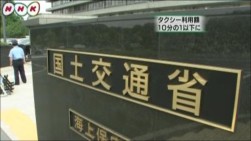 国交省 タクシー利用大幅減（NHK）