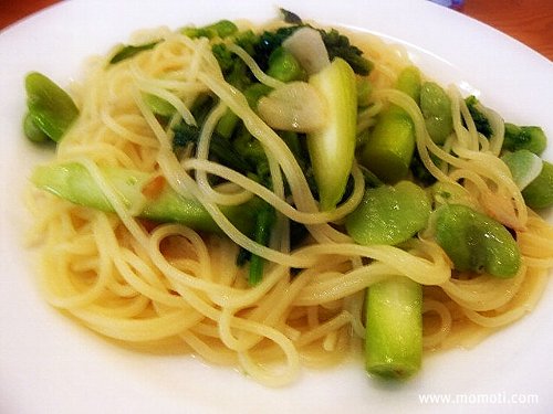 菜の花と空豆のガーリック風味