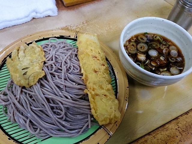 もりそば大盛＋茄子天＋ちくわ天