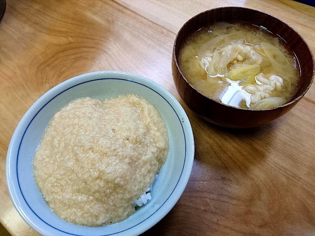 三日とろろと白子の味噌汁