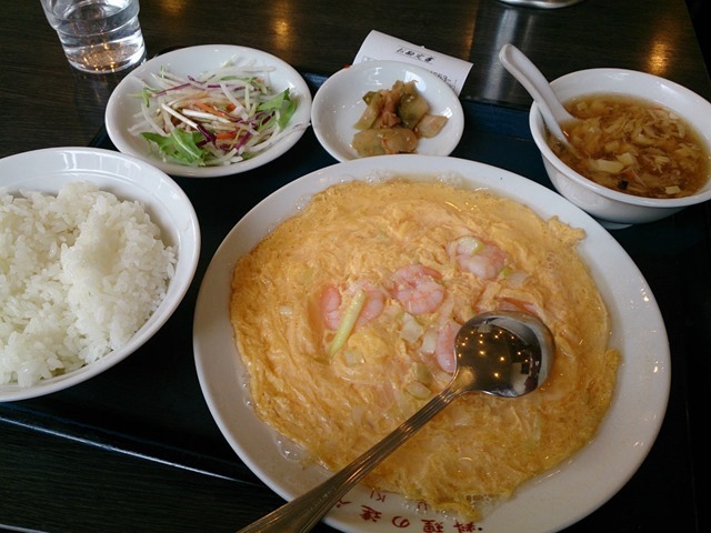 海老と玉子炒め定食