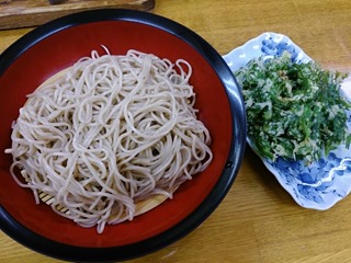 もりそばの大盛＋春菊天