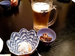 ビールとお通し