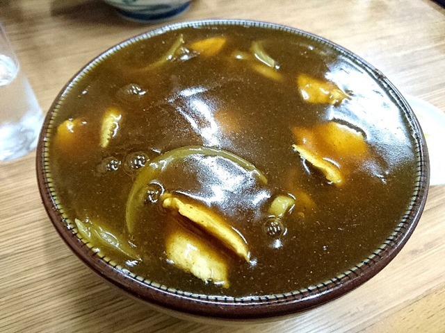 翁そばのカレー南ばんそば玉落とし