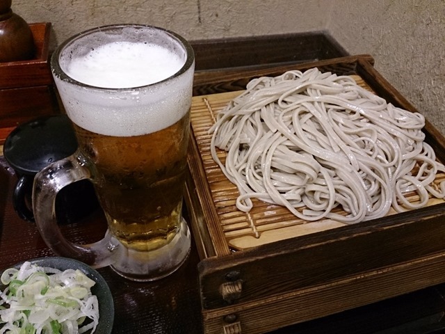 2枚もりそばとビール