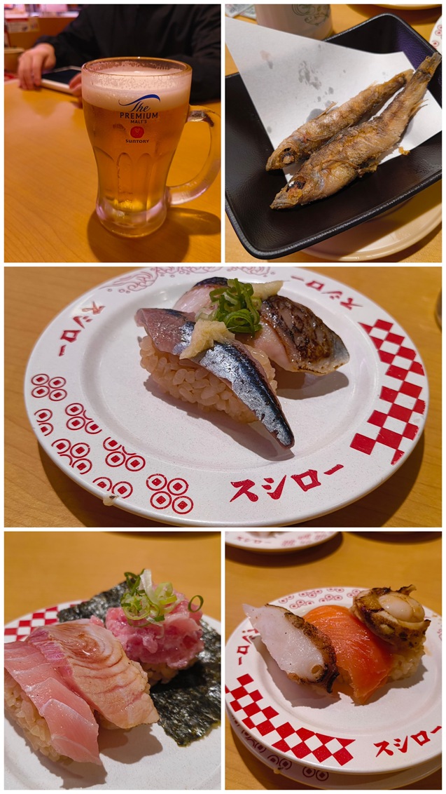 『スシロー 浅草六区店』で一家揃って「赤しゃり」で夕餉にしたこと。普段ランチで食べる量の3倍は食べたのだが、夜にこれだけ食べると血糖値が心配なのだ。だが、翌朝の血糖値は120mg/dL。 まあ、高値安定というところで、うまかったのだよ（笑）。（スシロー 浅草六区店：浅草二丁目）