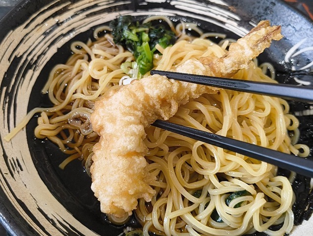 海老天を食べる