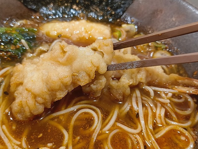 海老天を食べる