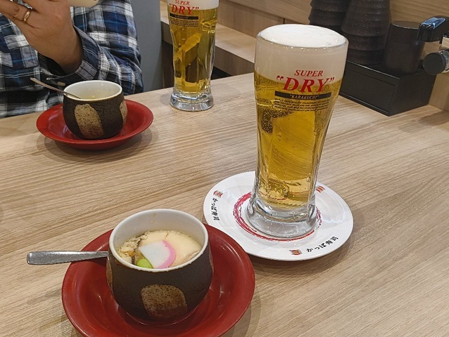ビールと茶碗蒸し