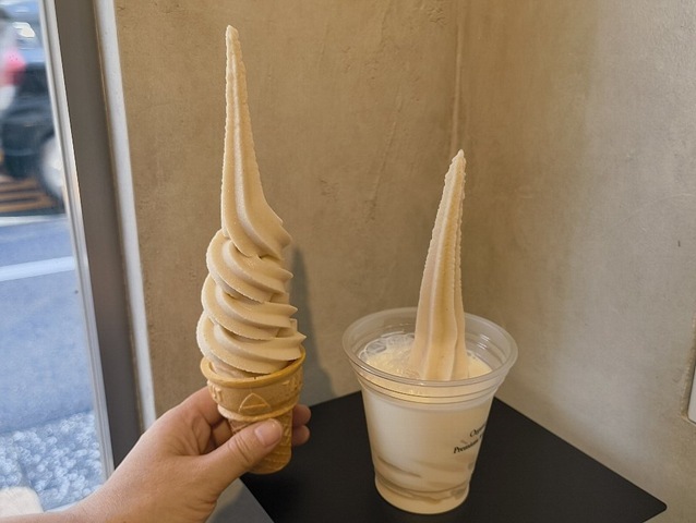 ナチュラルアイスと牛乳フロート