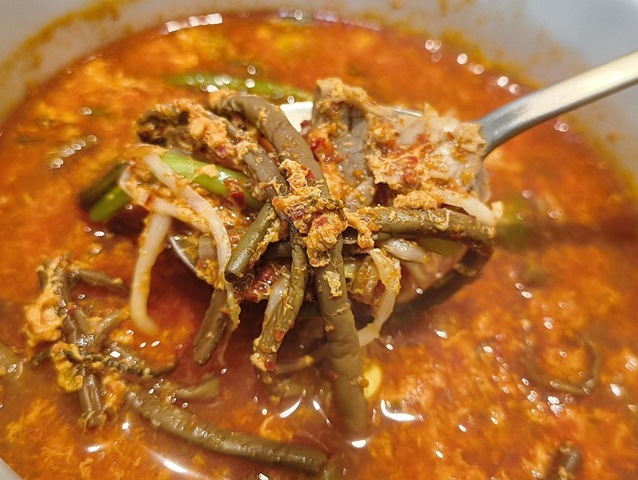 牛肉ともやしと長ねぎそしてゼンマイ入り