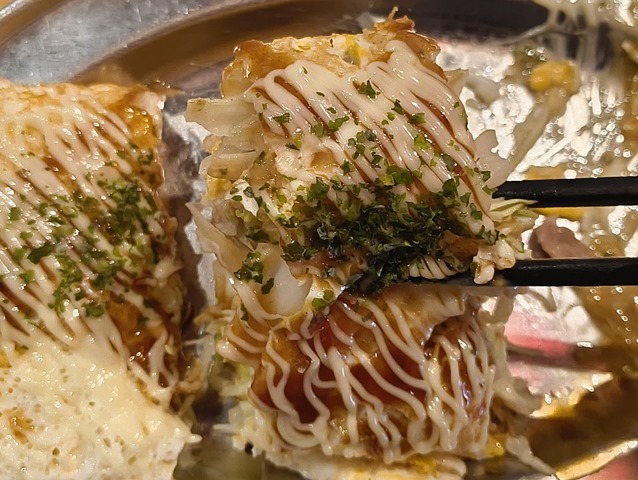 豚平焼を食べる