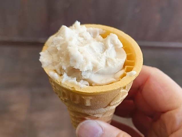 コーンとホンの少しのアイスクリーム