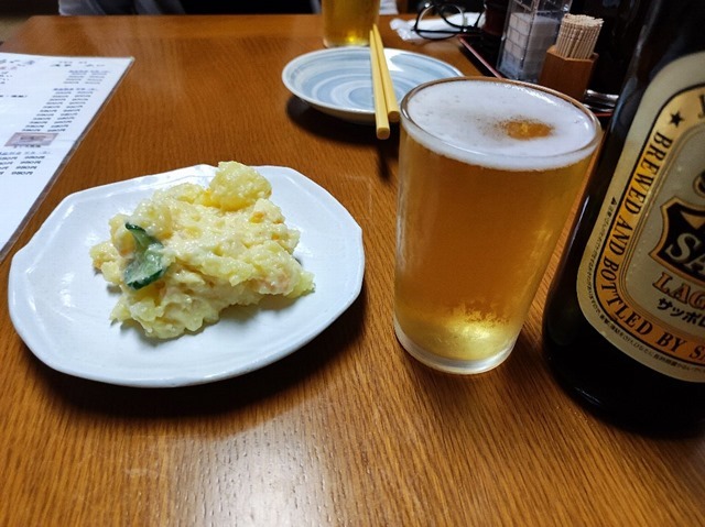 ポテトサラダとビール