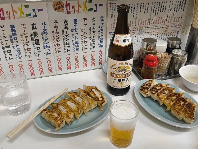 餃子とビール