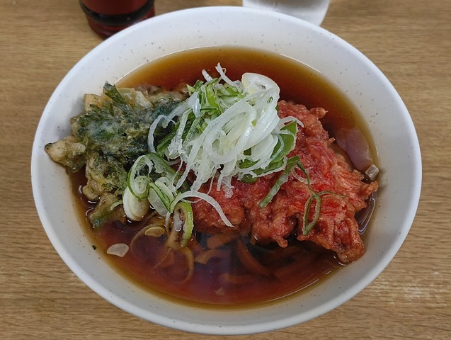 小海老のかき揚げ＋春菊天（半分）＋太そば（小盛）