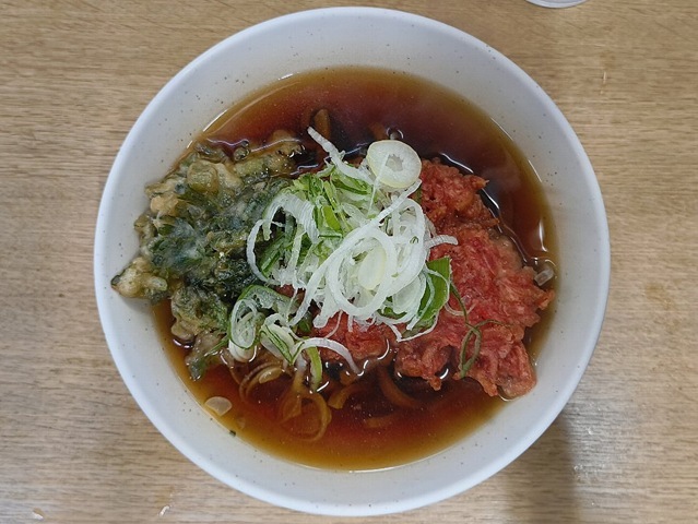 小海老のかき揚げ＋春菊天（半分）＋太そば（小盛）