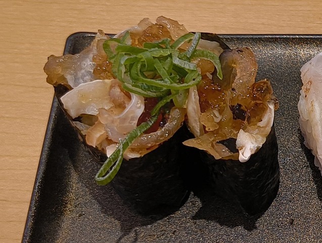 皮のポン酢ジュレ和え軍艦