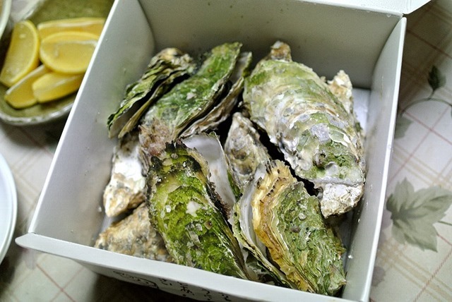 岩手県三陸沖産の蒸し牡蠣