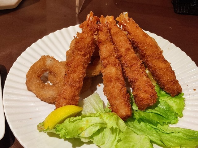 いかリングと海老フライの盛りあわせ