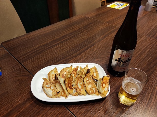 ビールとW焼餃子