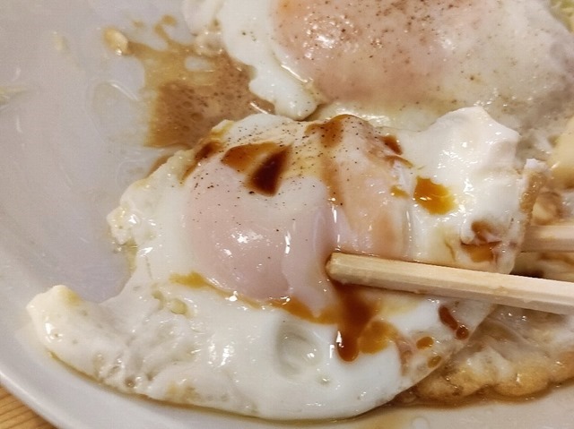 醤油で食べる