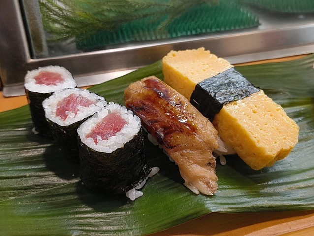 鉄火巻、穴子、たまご