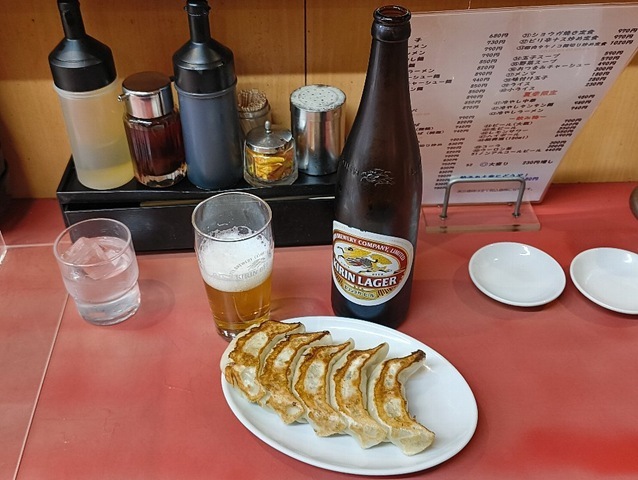 餃子とキリンラガー