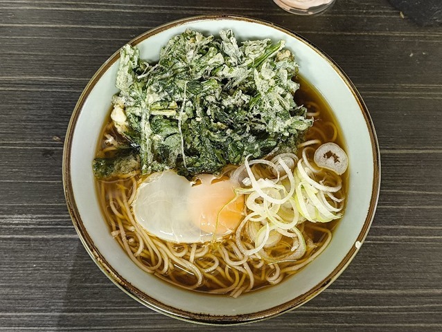 春菊天そば＋生たまご