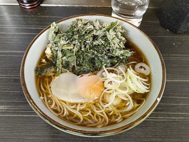 春菊天そば＋生たまご
