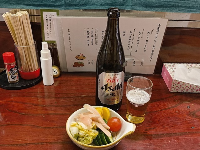 ビールとおしんこ盛り合わせ