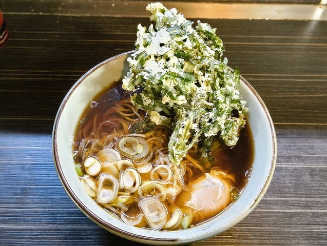 春菊天そば＋たまご