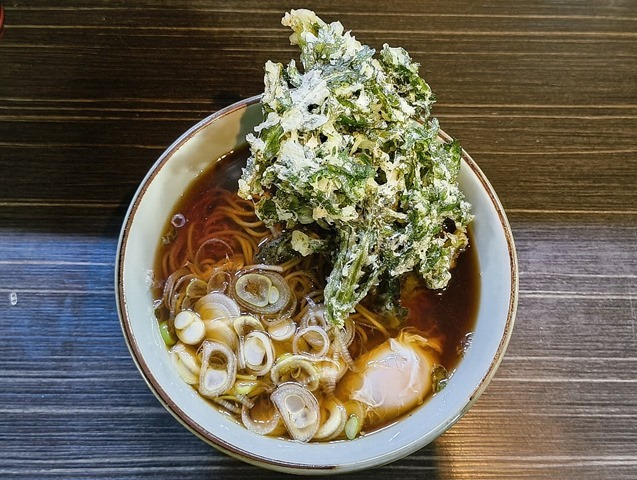 春菊天そば＋たまご