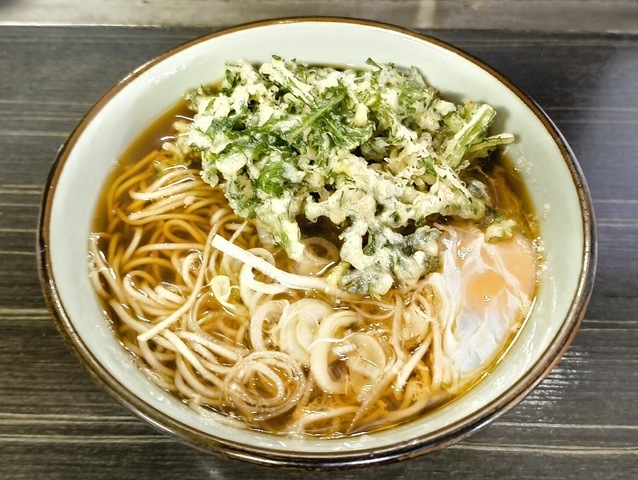 春菊天そば＋生たまご