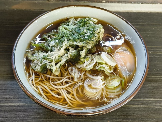 春菊天そば＋生たまご