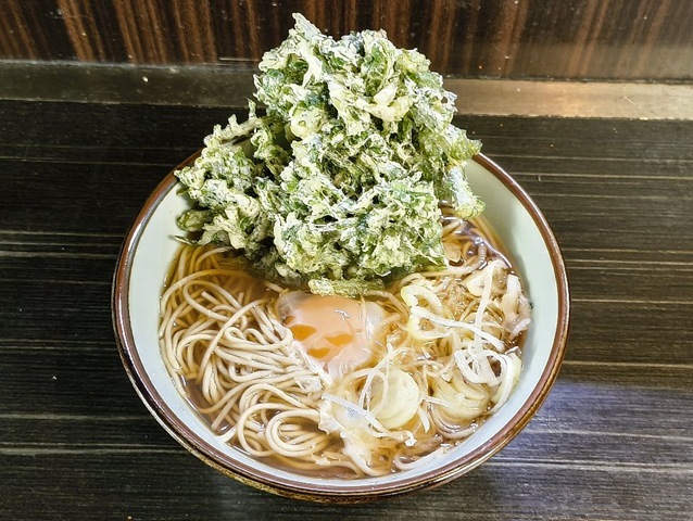 春菊天そば＋生たまご