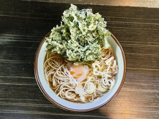 春菊天そば＋生たまご