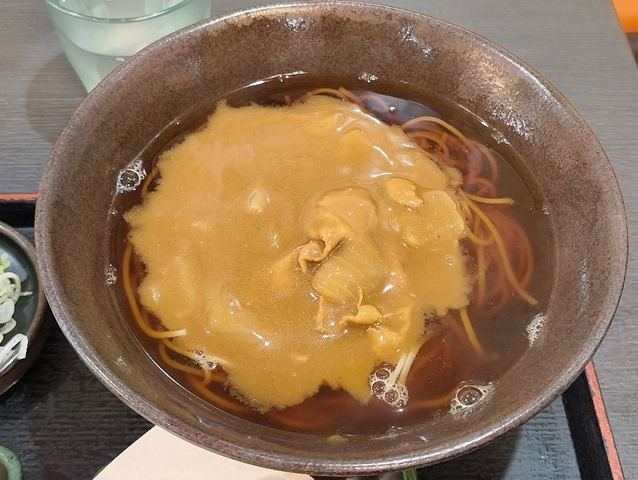 かけそばにカレールーをかける