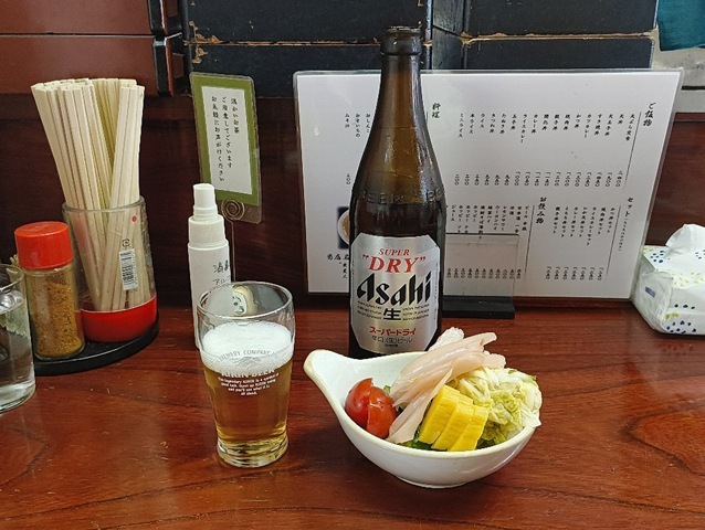 ビールとおしんこ盛り合わせ