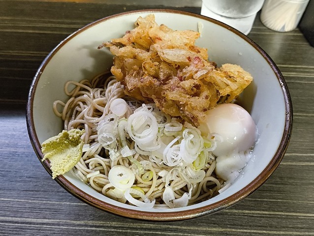 冷しかき揚げそば＋温泉たまご