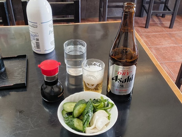 自家製ぬかづけとスーパードライ