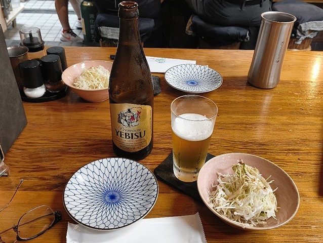 瓶ビールとお通し