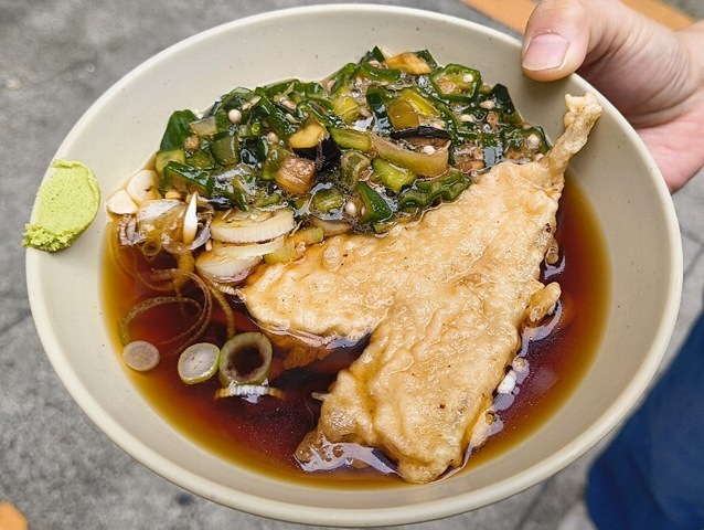 冷し太そば（小盛）と山形だしと鱚天