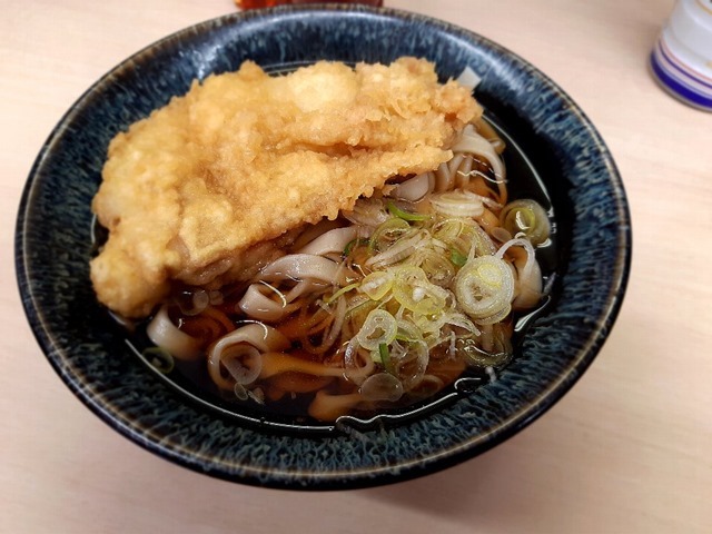 かけ＋田舎そば太麺＋鶏天トッピング