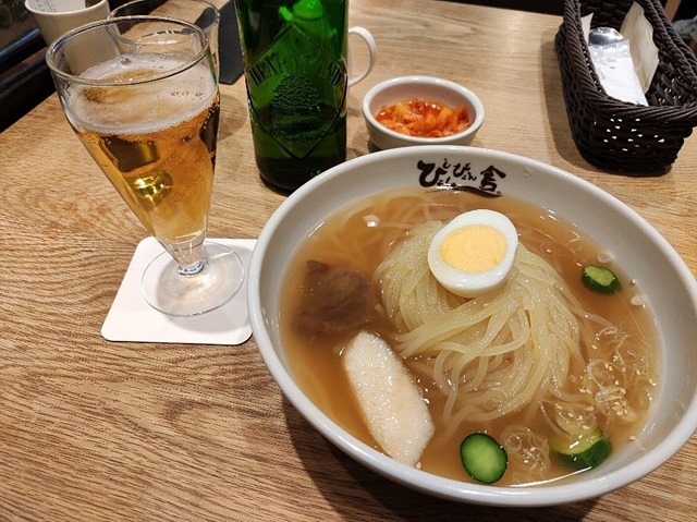 盛岡冷麺大盛とハートランドビール