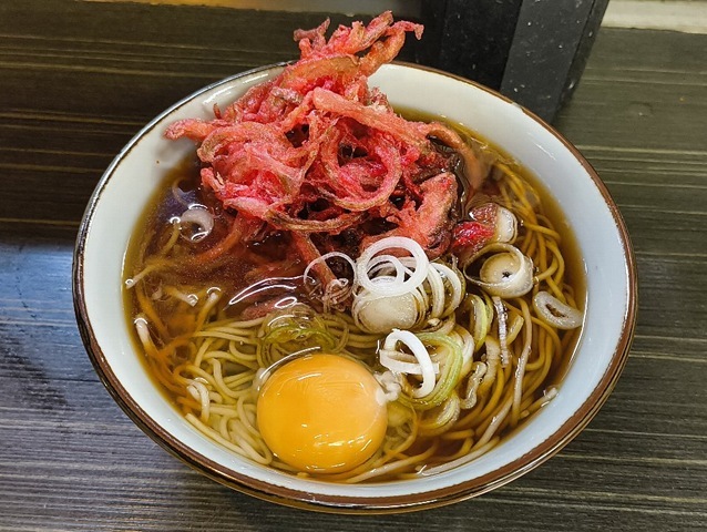 紅ショウガ天そば＋生たまご