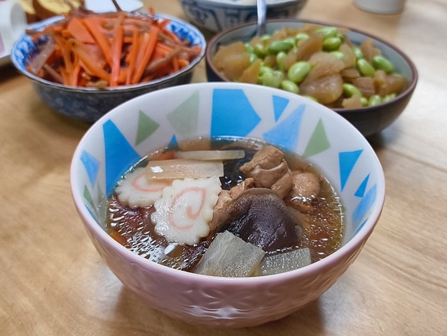 いかにんじん、豆数の子、おぞうに