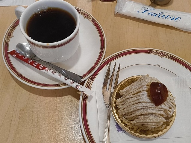 ケーキセット（和栗のモンブラン）