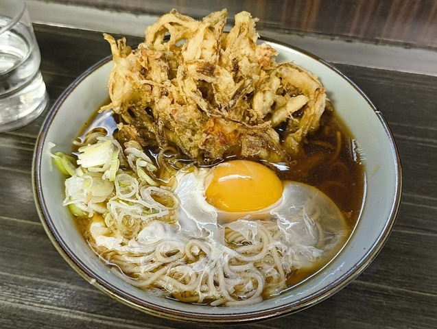 かき揚げそば ＋生たまご